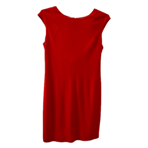 Vince Camuto Sleeveless Red Size 12 Sheath Dress EUC Gold Zipper